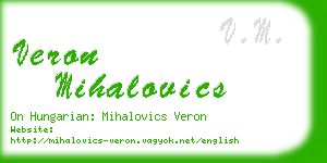 veron mihalovics business card